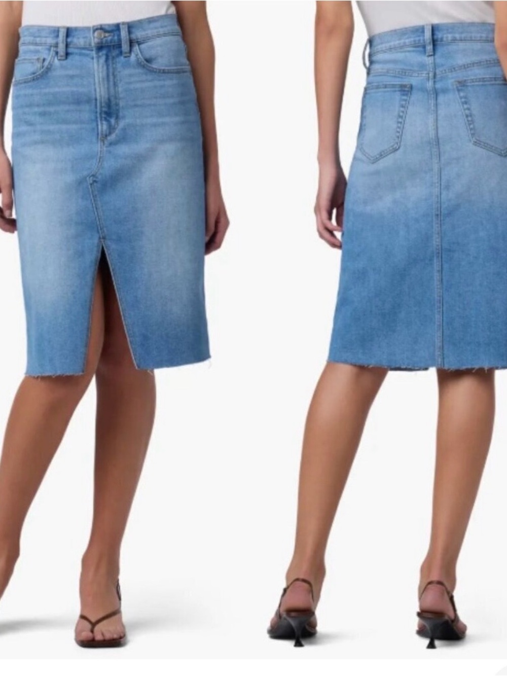 Joe's Jeans Light Blue Denim Pencil Skirt with Front Slit